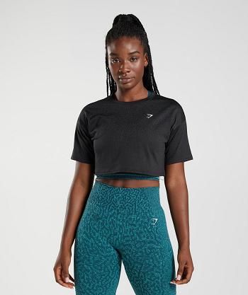 Gymshark Adapt Animal Seamless Beskurna Toppar Dam Svarta | SE 2654BEX